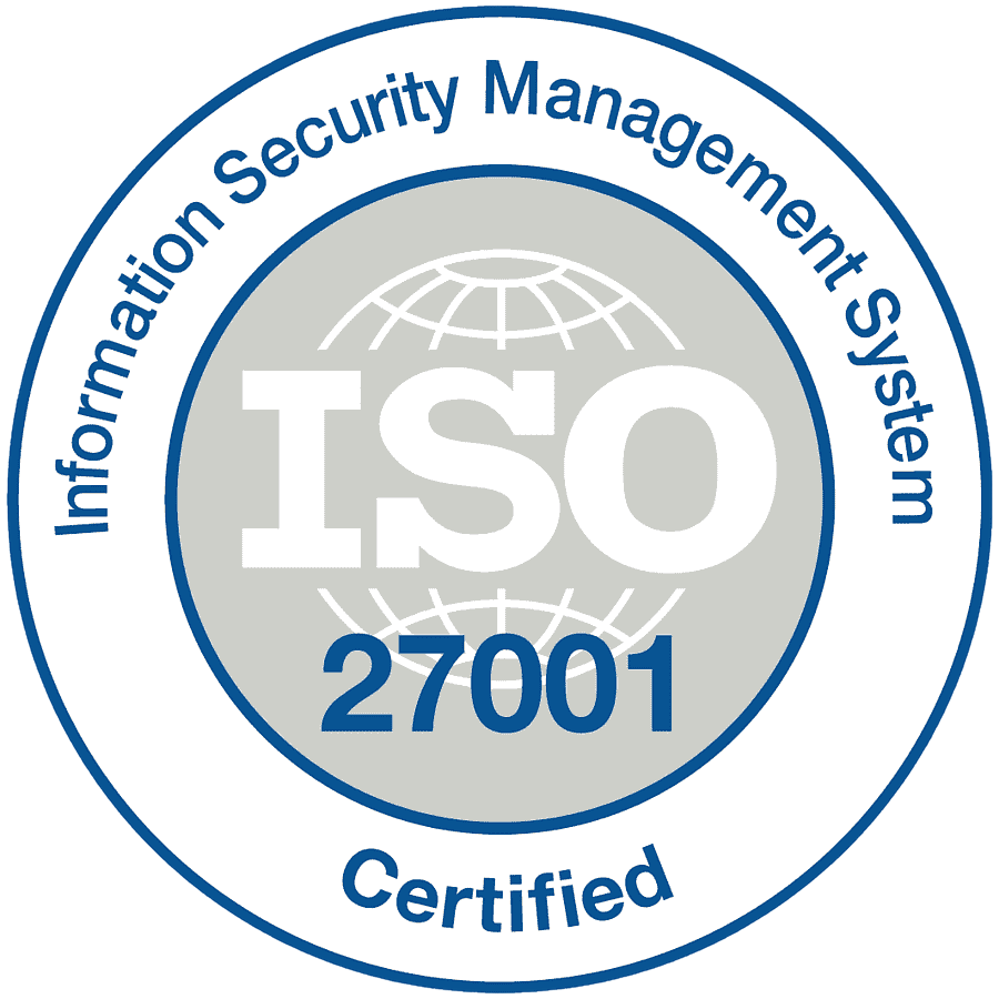 ISO 27001 information security certified